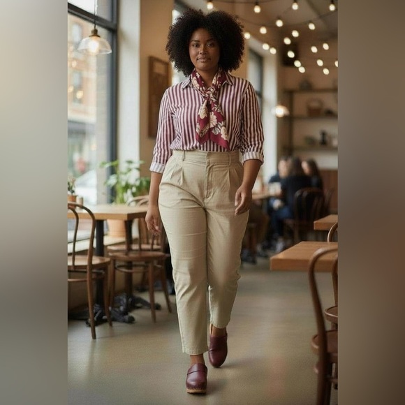 Who What Wear Pants - Who What Wear Khaki Chinos with belt size 16 NWT